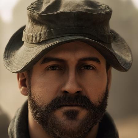 cinematic film still of closeup, John Price a man with a beard and a military hat on modern warfare style
 <lora:Modern Warfare style:0.55> <lora:John Price:1>, shallow depth of field, vignette, highly detailed, high budget, bokeh, cinemascope, moody, epic, gorgeous, film grain, grainy