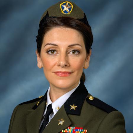 mar1nas1rt1s, woman, 30 years of age,  <lora:MarinaSirtisSDXL:1>, wearing olive green United States army formal officer uniform, posing for official portrait, close-up shot, sloseup shot,