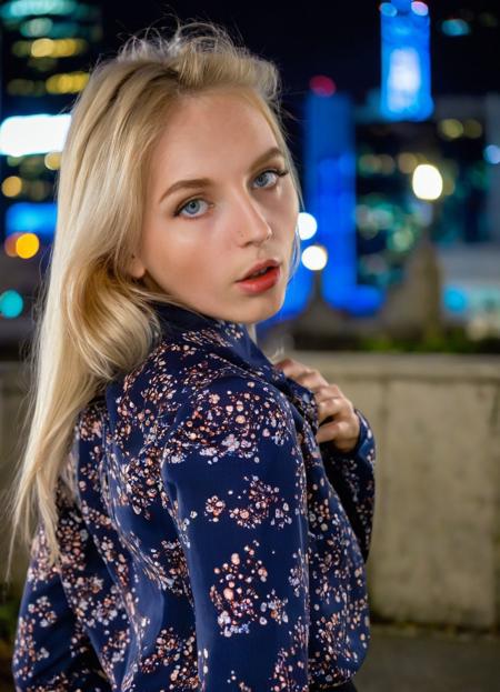 <lora:KateBloom_SDXL_v1.0:1.25> 
a Realistic Full Portrait Photo of a professional medium format 85mm (close-up headshot portrait:1.2) photography of a enchantingly gorgeous youthful ((ohwx woman)), blue eyes, in the city at dawn, shot on a Nikon D850 Nikon AF-S 85mm f/1.8G F/2.8, 1/125s, ISO 100, extreme bokeh, wearing modest Dior special print blouse. (photography In the style of Dan Winters:1.1)