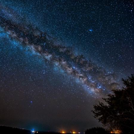 Night sky, full of stars, distant galaxy, shooting stars