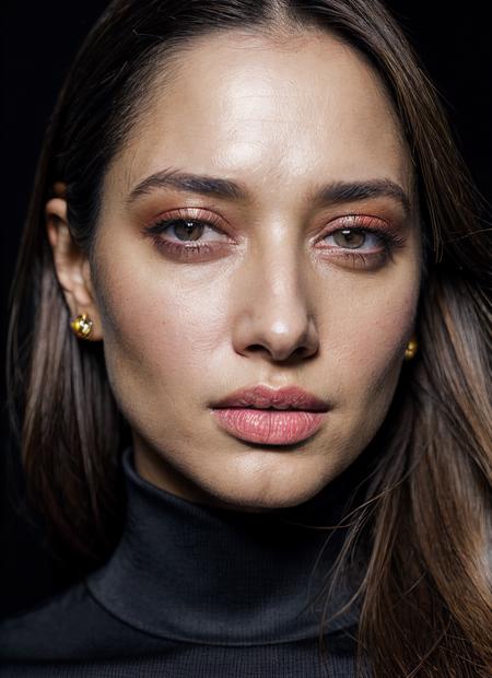 A stunning intricate full color portrait of (sks woman:1), wearing a black turtleneck, epic character composition, by ilya kuvshinov, alessio albi, nina masic, sharp focus, natural lighting, subsurface scattering, f2, 35mm, film grain, <lora:locon_tamannabhatia_v1_from_v1_64_32:1>