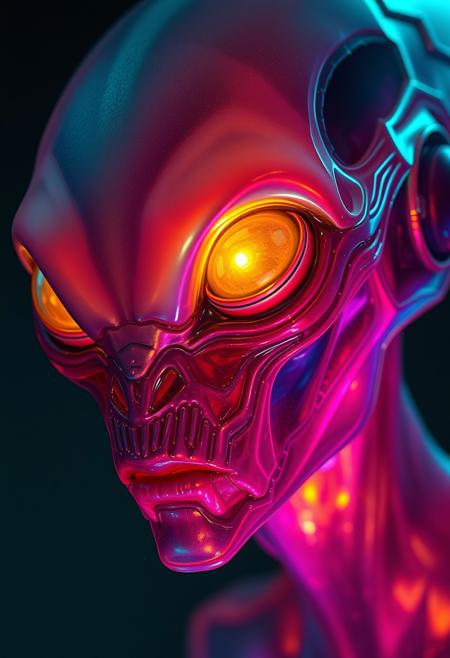 realistic, hyperrealistic, A multicolored translucent artialien, (translucent head:1.6), glowing eyes, neon highlights, strong jawline, intricate textures, 
hyperdetailed realistic illustration, intricately detailed, highest quality, 
BREAK, stylized photo, ultra level of detail and precision in the art, masterpiece, mixed media, intense mood, detailed shading, 
subsurface scattering, light leaks, soft shadows, film grain, Dutch angle, narrow DoF, cinematic composition, mystic haze, dusty atmosphere, very detailed skin, HDR, RAW photograph, eye catchlights, mystic haze, dusty atmosphere, complementary colors