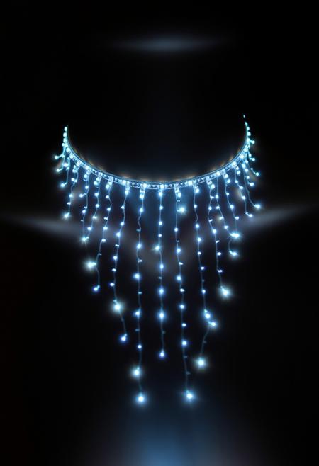 subdermal LED cascade necklace, (internal LED glow:1.7), (embedded LEDs:1.7) forming a cascading, layered pattern of glowing light beneath the skin, (delicate light strands:1.7) flowing down from the collarbone, mimicking the elegance of a waterfall necklace, soft light radiating from the top downwards, (layered light effect:1.6), high-definition, (natural skin tone:1.5), (ultra-realistic skin textures:1.8), smooth, graceful transitions of light following the neck’s natural contours, (no visible jewelry:1.8), (chains:-1.8), (rigid design:-1.5), glowing cascade effect under the skin, timeless, elegant, and perfect for formal occasions