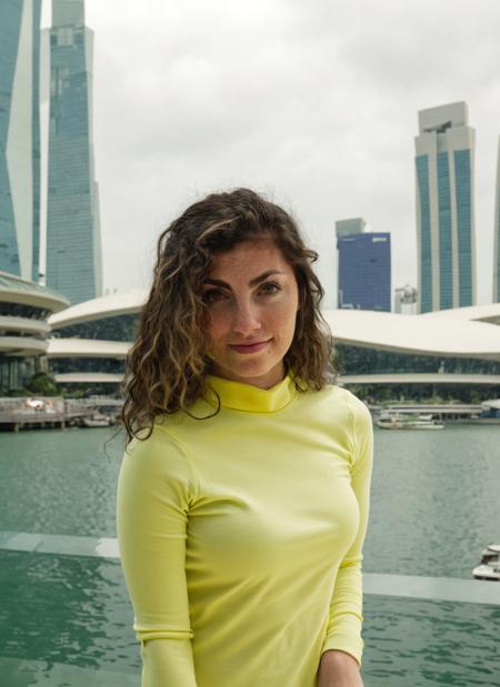 <lora:gillianbarn3s:1> gillianbarn3s, beautiful young woman, slight smile, (close up:1.2), (vibrant vivid colors), purple turtleneck dress, looking at the viewer, looking at the camera
At Marina Bay Sands in Singapore, where the city's skyline seems to merge with the infinity pool.