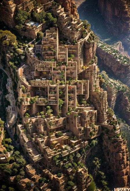 (The colonial city of the future, in the mist-filled Grand Canyon, on an unknown Earth-like planet, 2 moon on sky, Spaceship flight connects colonies, waterfulls:1.3), (Machu Picchu, a mountain settlement, incredibly spectacular:1.2), (Mario Botta:1.3), (avant-garde, future, reality, science fiction, photorealistic), (modern architecture:1.2), 
(Large Files, Ultra Realistic, 8K, 16k, FHD, HD, VFX, Perfect, Photography, composition, Architecture Sales Photography, Architecture Competition, Ultra High Resolution, Cinematography, High Resolution Image:1.1), (dramatic lighting, direct sunlight, ray tracing, clear shadow:1.2),  (real landscape:1.1), (blurred background:1.0), (urban background, more_details) ,
ac_neg1, great lighting, clear, hillscastel, extrusionbuilding, vertical