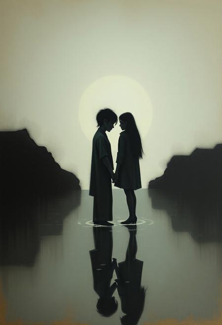 The icon of dominance
minimalist surrealism, impressionistic realism, muted color palette, poetic symbolism, refined brushwork, chiaroscuro lighting, introspective mood, water and reflections, subtle social commentary, emotional restraint, soft textures, naturalistic figures in surreal settings