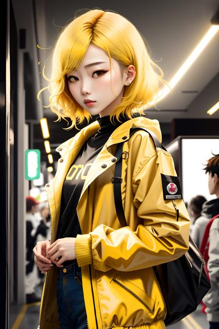 photo of a girl,   (studio_light :1) (yellow hair:1.5) <lora:light6in1-000001:0.5>