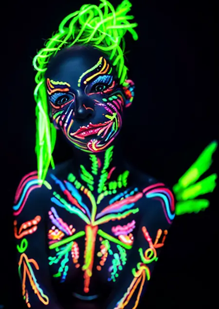 Fluorescent body painting(螢光彩繪)