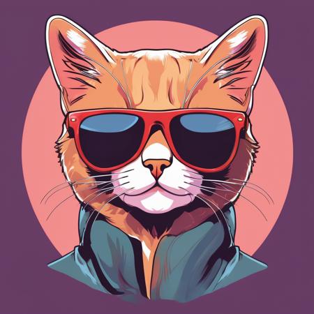 A cat wearing sunglasses, 
 , in the style of ExCRedmAF <lora:ExplosionCartoon-ExCRedmAF:1>