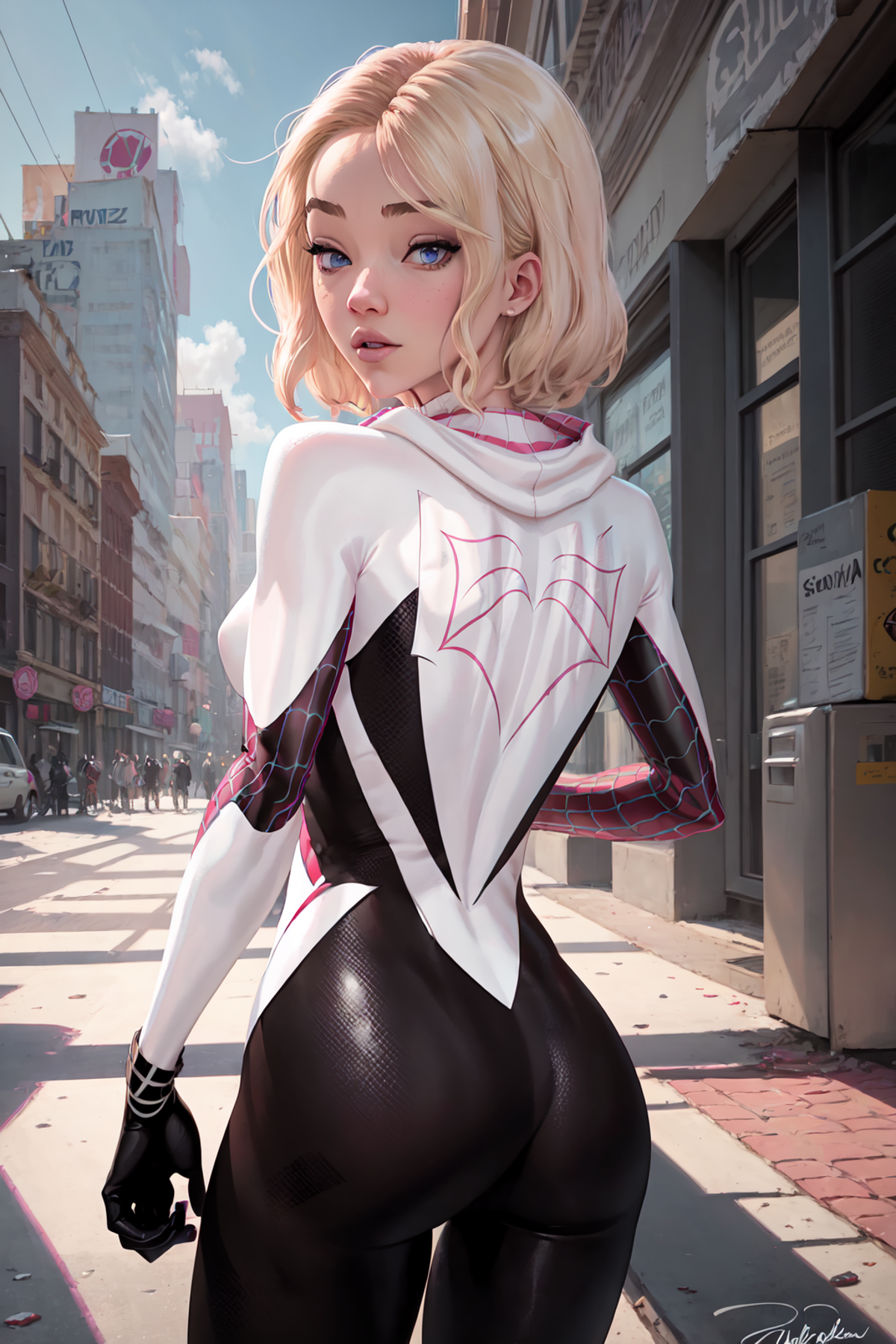 Spider Gwen (commission) | Goofy Ai image by Goofy_Ai