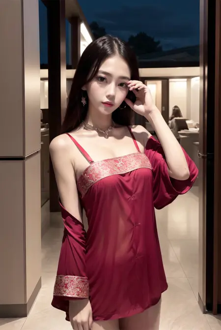 Sensual red pajamas