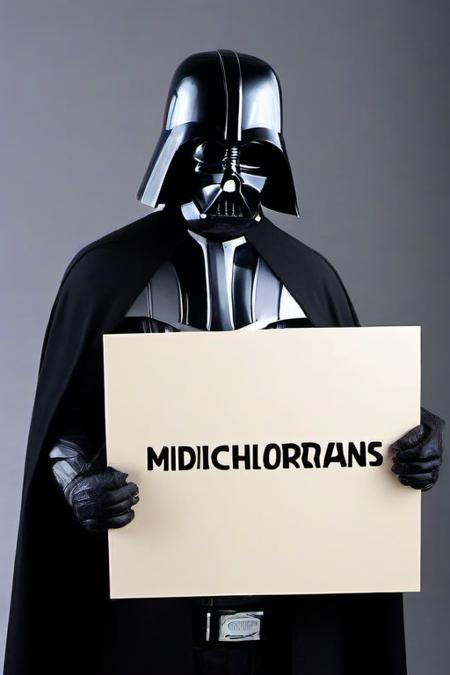 <lora:PE_HoldingSign:0.8> PEHoldingSign,
Darth Vader holding a sign that says midichlorians