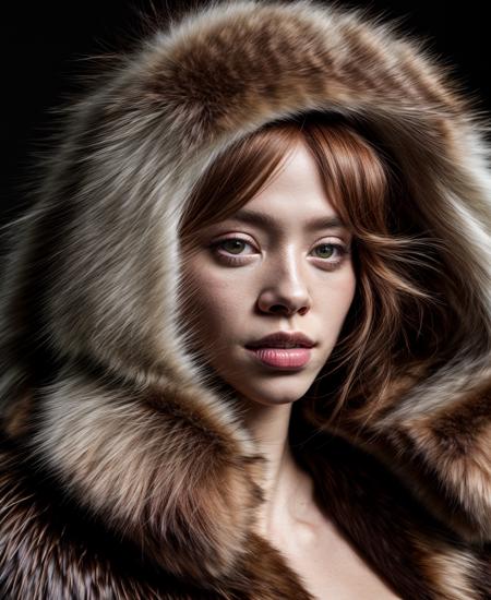 a portrait of a beautiful Strawberry Blonde haired woman, fur coat, disco aesthetic, very detailed, ultra sharp focus Sony FE 55mm f/1.8 ZA, Arriflex 416 Plus, (photo realistic:1.2), award winning photograph <lora:insanobot:1>