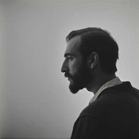 art by Asger Jorn, photograph, Foggy Tactile Male Anthropologist, Hazy conditions, Screen print, film grain, Canon R5, 50mm
