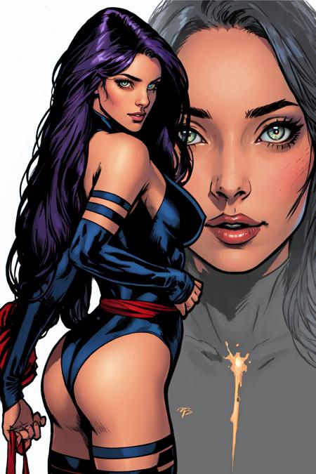 beautiful, (masterpiece:1.2), (best quality:1.2), pov, 1girl, psylocke, leotard, thigh highs, foreshortening, depth, simple gradient background, side lighting, rim lighting, sci fi, official art, best detail, masterpiece, gossamer in xavier's ass, ProfessionalDetail, <lora:psylocke-10:0.8>