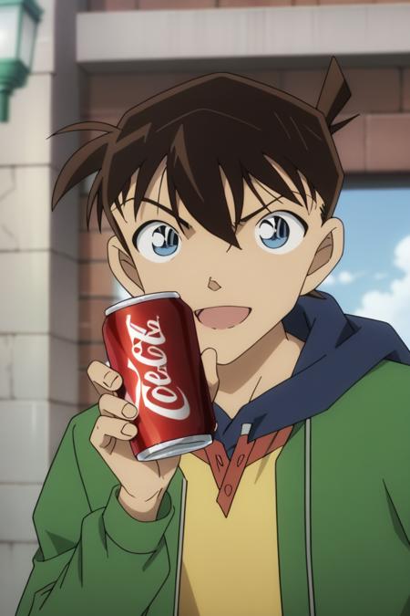 shinichi kudo, brown hair, blue eyes,