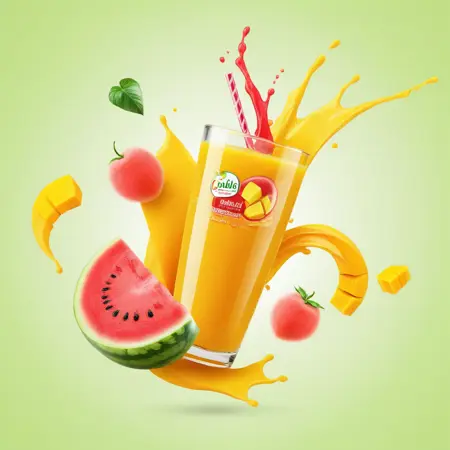 Fresh effect poster, vegetables, drinks,新鲜效果海报.