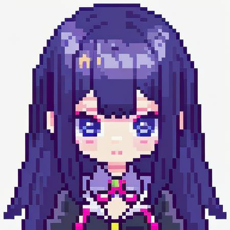 Pixel art, 1girl, cute, portrait, bust up, upper body, transparent background, chibi