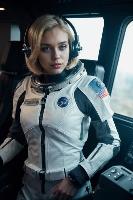 Michael Bay movie (dramatic scene:1.2),Cinematic photo, a cute girl, 22 years old,  blonde hair, (wearing high tech space suite), SciFi scene, pale skin, Porta 160 color, shot on ARRI ALEXA 65, bokeh, sharp focus on subject, highest details, photorealistic, high background details, foggy spaceship interior, high sci-fi cockpit details, action atmosphere, godrays, 8k, raytracing,  <lora:Better_cleavage:0.5>,  <lora:breastsizeslideroffset:-0.26>, ((detailed dramatic background)),  <lora:anti_longtorso_v10:1>