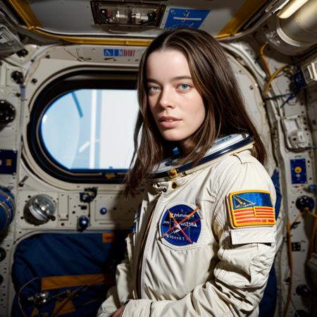 <lora:NatasjaDragic:1>  Natasja Dragic posing for a photo as an astronaut , 4k, raw, fashion, masterpiece