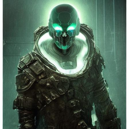 evang, a humanoid alien with a transparent skull head inside of a futuristic space suit , concept art, fantasy race, glass helmets, his head is a skull, creature, artgerm, krenz cushart, greg rutkowski very clear, die-cut sticker, sticker, front shot, simple background, solid outline