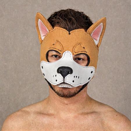 <lora:BDSM_animal_masks:0.8> man with a dog mask, shiba inu breed, neoprene, realistic colors