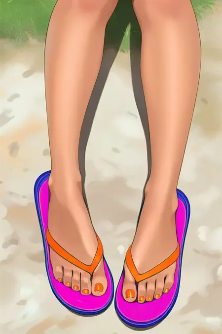 RealFlipFlops for ILLUSTRIOUS – Flip flops, feet and painted or natural toes