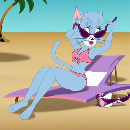 tom and jerry tales: beach bully bingo cat lady