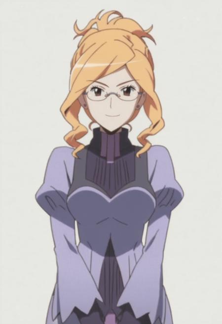 henrietta, glasses, dress, hair up, anime screencap