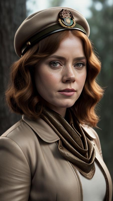 Hollywood, Promotional, amyAdams2, Short loosely curled hair, 1930's aviator, Aviator Cap, Neckerchief, Khaki Helena Riding Tights, bomber jacket, 8k, highly detailed, photography, 35 mm, realistic, depth of field, photorealistic, fine texture, volumetric lighting, detailed skin texture, subsurface scattering, dry skin, fuzzy skin,
