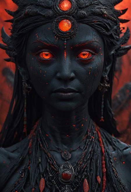 Completely black screen, absolutely nothing, pure black, detailed, but the old goddess with glowing indianred eyes are rising, FastNegativeV2,