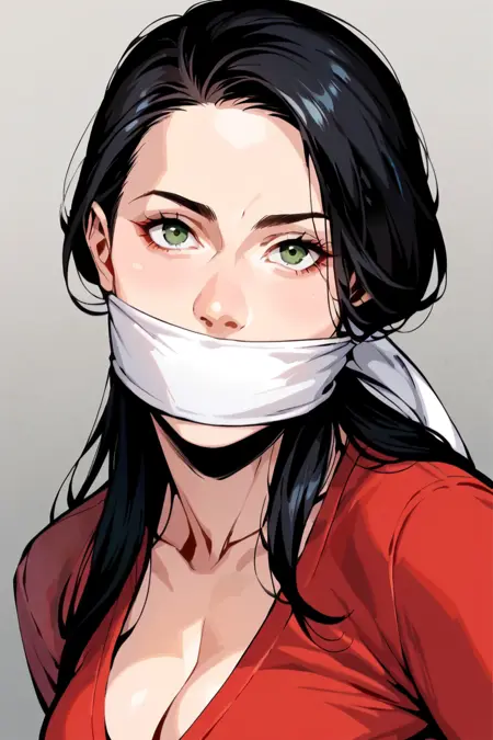 Over the mouth and hair gag Pony (otm-oth gag)