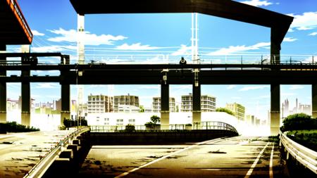 masterpiece,best quality,monogatari_style,city,building,expressway,overpass,bridge,<lora:wuyu_style-000055:1>