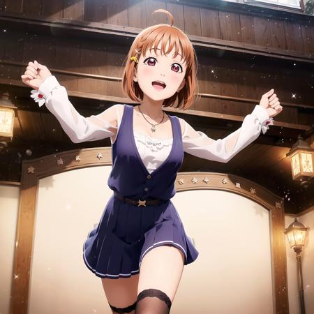 1girl, solo,(best quality),(masterpiece:1.1), (school uniform:1.4),dress, looking_at_viewer, neck_ribbon, smile, studio background, cute, clear facial skinbare shoulders, water,cinematic angle,thigh gap,cleavage,revealing,see-through,professional lighting,thighhighs,sailor collar,necklace,