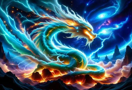 In the pillar of plasma that reaches the sky, there is a portal of galaxies with clear outlines, reaching a height of a hundred zhang, with a majestic aura.
This portal of galaxies is built on layers upon layers of white fire.
It is as if white fire are cast into its throne.
But it is not purely a portal of galaxies, it is a mixture of rain, wind, thunder, lightning, yin and yang, the five elements, the heavenly stems and earthly branches, a mixture of all things, like a combination of all things in the world.
It symbolizes stars, symbolizes supernova, symbolizes explosion, symbolizes cosmos, symbolizes energy.
epic, majestic, sci-fi, futuristic, fantasy, dreamy, perspective, moody, magical, light and shadow, space, astronomical themes, magnificent, celestial, ethereal, 
(beautiful, detailed, textural, artistic, unreal engine, octane rendering, Anti-Aliasing, sharp focus, vivid, vibrant, best texture quality, very aesthetic), (((intricate details, highly detailed, ultra-detailed, absurdres))), 
midjourneyv6.1, slime-morph
