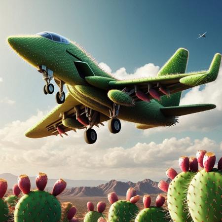 Tomcat, airplane, flying in sky, tech  <lora:Prickly Pear Style v1:1>, Prickly Pear Style,