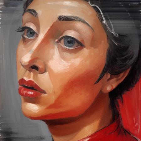 sureal painting of a woman in red <lora:last:1>