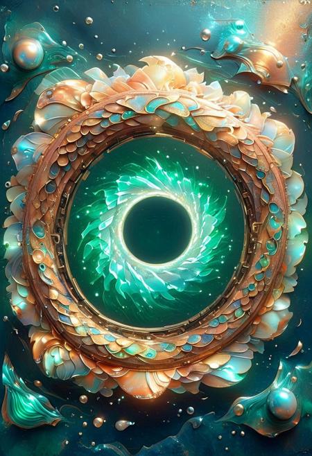 CynthiaPortrait. A surreal flat-style portrait of a man whose head is breaking apart into multiple layers, each layer suspended and spinning **** planetary rings. Each layer is painted in metallic hues of bronze, cobalt blue, and emerald green, with glowing runes etched along the edges. His central face is blank and smooth, save for glowing white eyes that pierce through the layers. His hair is rendered as fragmented shards, floating outward in jagged patterns. The background is a swirling gradient of deep indigo and golden orange, with faint planetary motifs scattered throughout.