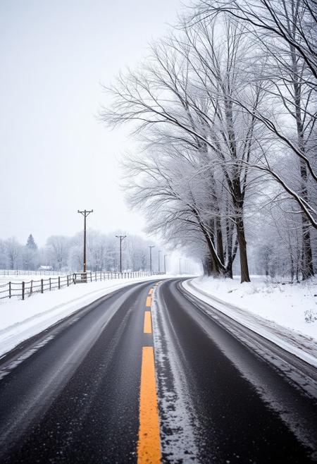 Country roads take me home to the place I belong. Snowy winter, January.