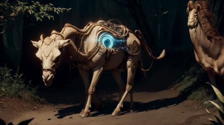 RAW Photo of orokintech camel, smooth, Gold, scifi <lora:OrokinTech-20:1><lora:add_detail:0.6> <lora:LowRa:0.2>, (Masterpiece:1.3) (best quality:1.2) (high quality:1.1), 80mm F1.9 lens,high detailed,cinematic,film grain,cinematography,dappled light,rim lighting,RAW photo,cinematic lighting,fine details