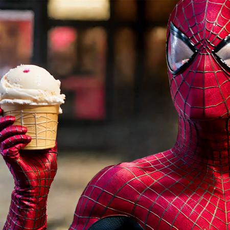 tasm2spdrmn holding ice cream  <lora:tasm2spdrmn_v2:0.75>