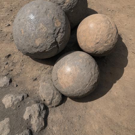 sculpture of sphere on pedestal, pbr texture dark cracked sandstone natural cracking, mars landscape   <lora:sandstonenatural-soft:0.4>