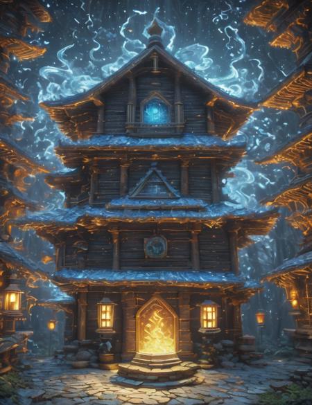 ((best quality)), ((masterpiece)), ((realistic,digital art)), (hyper detailed),DonMPl4sm4T3chXL Enchanted Woodsman's Retreat, Cement Board, Lanterns with Real Flames, Solar Garden Lights, 8K, HDR <lora:Pl4sm4t3ch-000006:0.85>