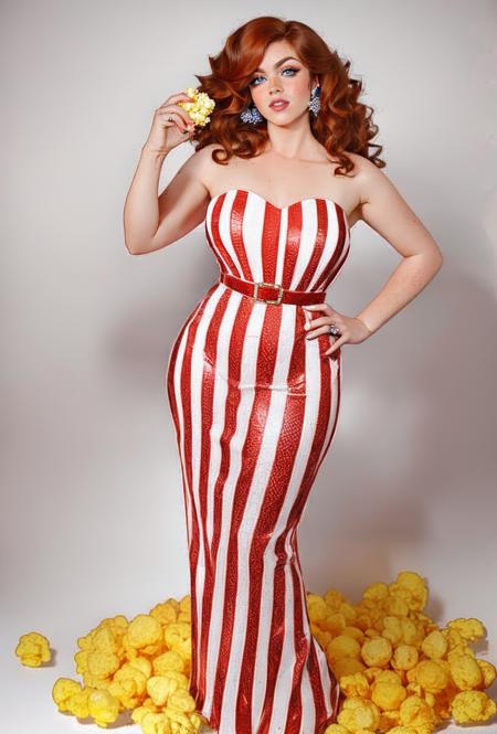 p0pc0rn,striped,striped dress, sleeveless,strapless, red and white dress,