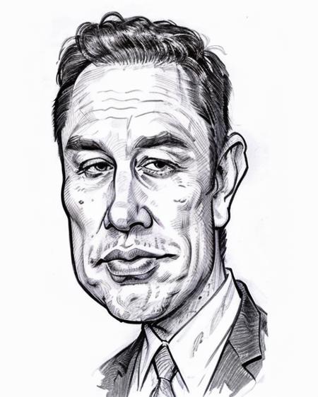 caricature pen drawing, elsk man <lora:Caricatrix:.75> <lora:Elon_60_2-000001:.9>