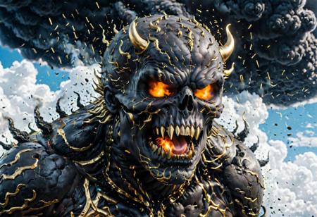 According to the rules, in such cases, it was supposed to become a black impenetrable cloud, fill the entire space with itself, catch up with  gold DEVIL SPAWN horror and look at him with an ominous luminous look from nowhere and from everywhere, which Bomchi immediately did.  Feeling of fear, feeling of horror,rich colors, ultra clear image, more realistic, high resolution photos, 8K HD wallpapershigh quality, intricate details,  ultra detailed, ,depth of field, 8k resolution trending on Artstation Unreal Engine 5, Epic,detailed background, <lora:xl_more_art-full_v1:1.2>  <lora:JuggerCineXL2:0.8> , Cinematic,  <lora:EnvyActionShotXL01:0.8> action shot