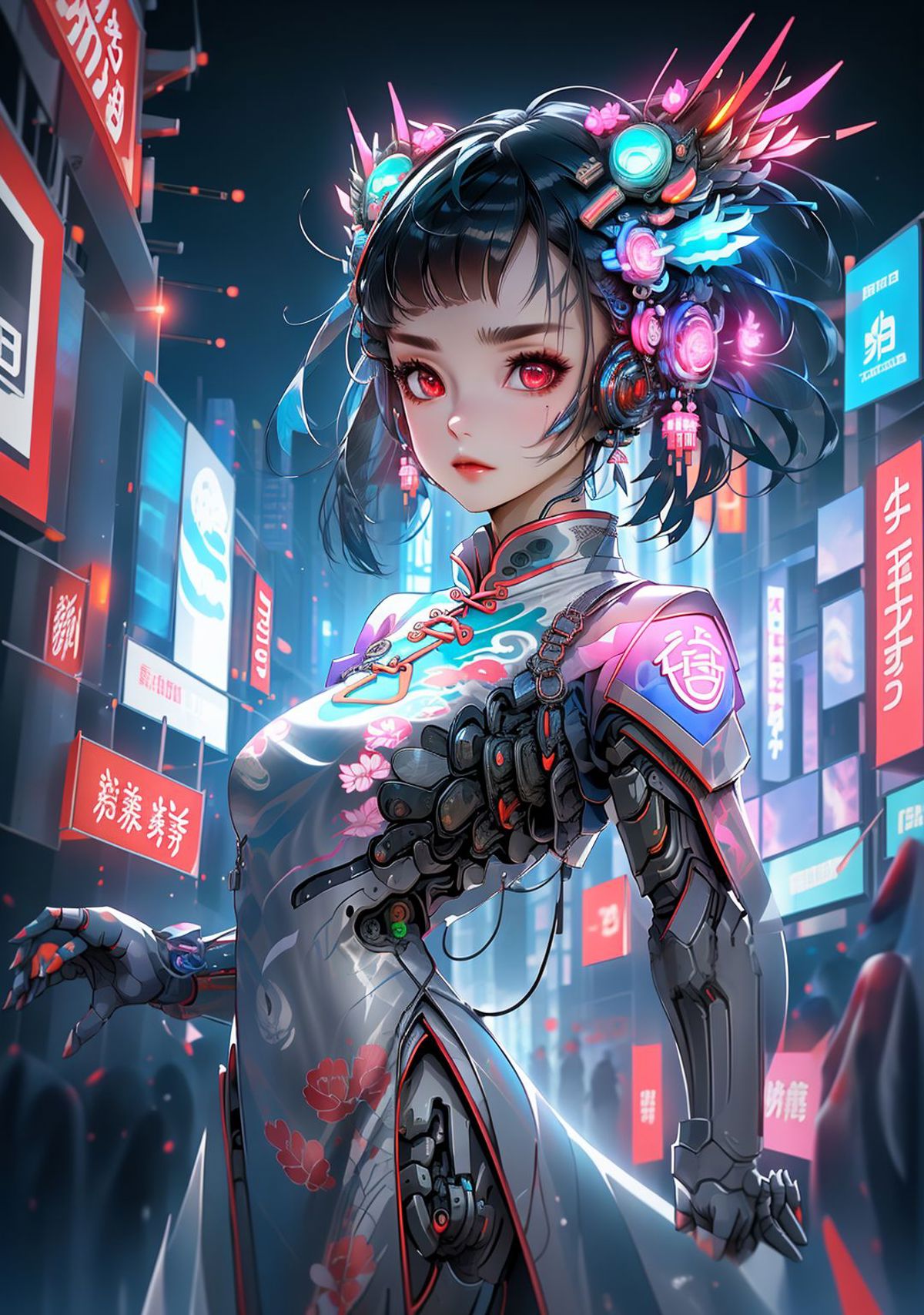 Cyberhanfu 赛博国风/Cyber Chinese style image by marusame