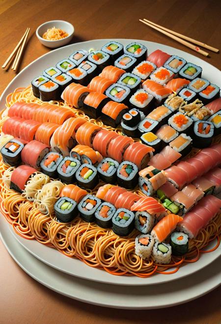 <lora:SushiStyleXL:1> SushiStyle a big plate of spaghetti