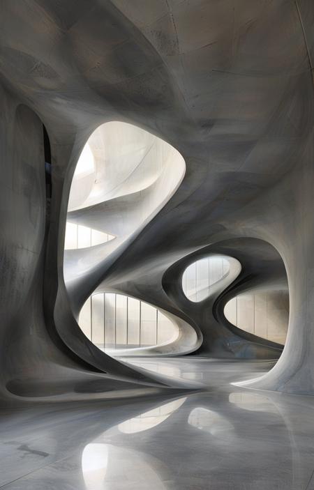 masterpiece,best quality,<lora:tbh307-sdxl:0.9>,illustration,design by Zaha Hadid Brutalist concrete university campus with geometric shapes and exposed materials