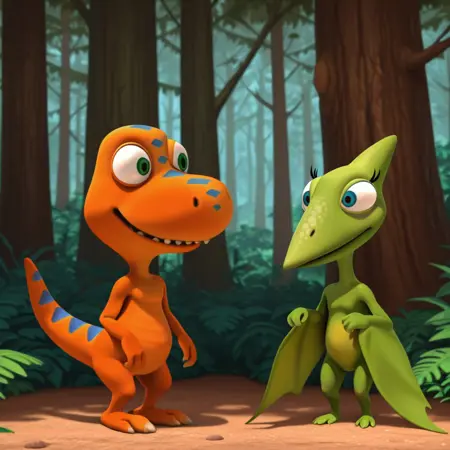 Buddy and Tiny Pteranodon (Dinosaur Train)